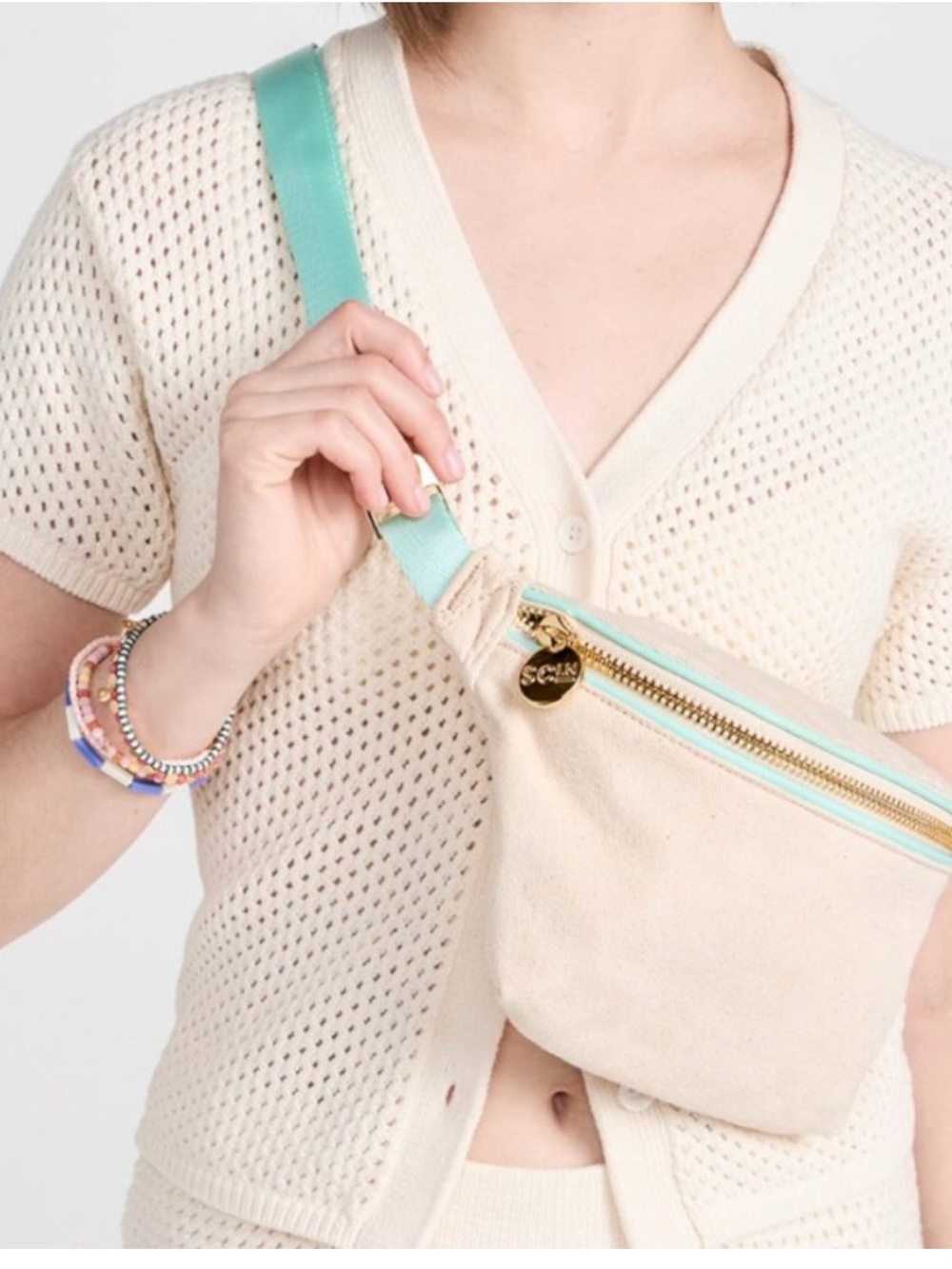 Stoney Clover Lane Canvas & Nylon Fanny Pack Cotton Candy - NWT